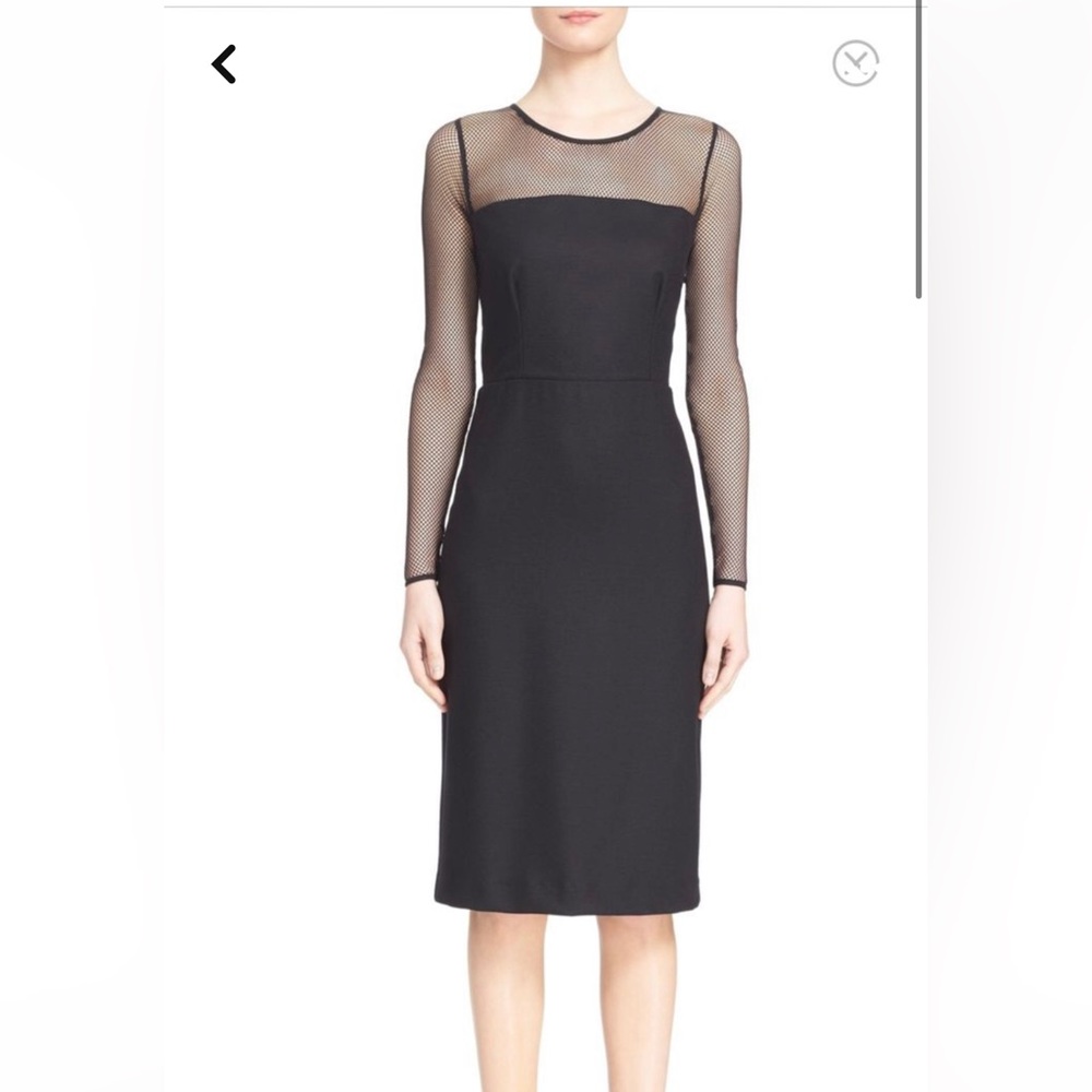 MaxMara Omelia Wool Mesh Sleeve Dress 36 XS